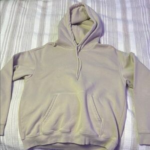 H&M Cream Sweater with Hood and Ribbed Cuffs